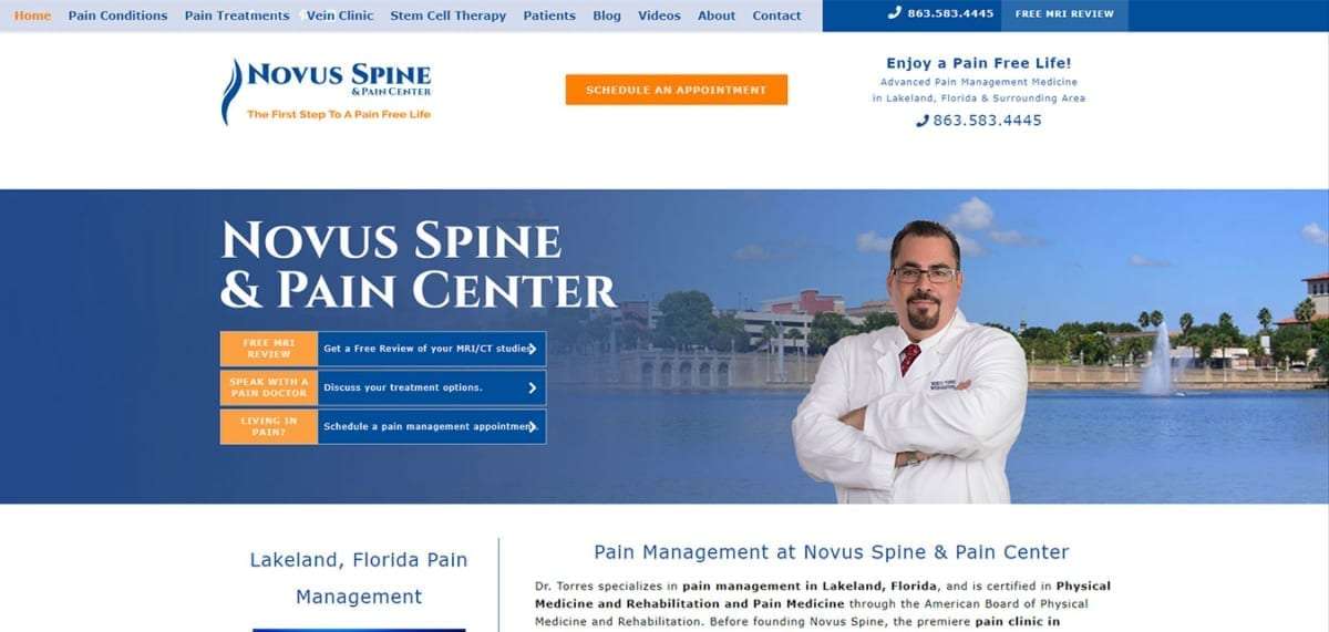 Novus Spine And Pain Center Featured client